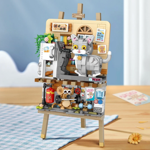 Kitty Cat Painting Stand Building Blocks – 746 Piece
