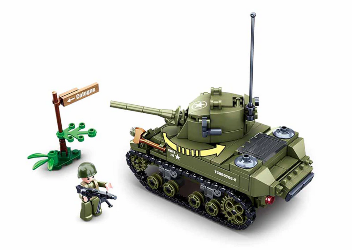 WWII Allied Medium Tank + 2 Soldiers