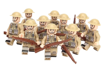 WWII British Army Troops – 24 Soldiers + Baseplate