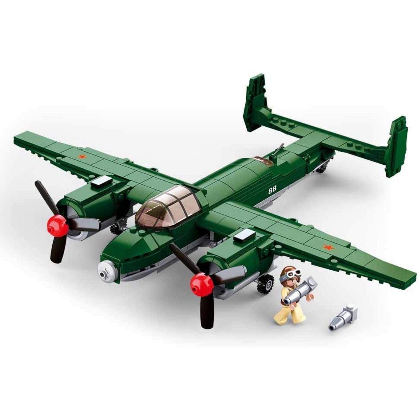 WWII Soviet Twin-Prop Bomber – 311pcs + Pilot