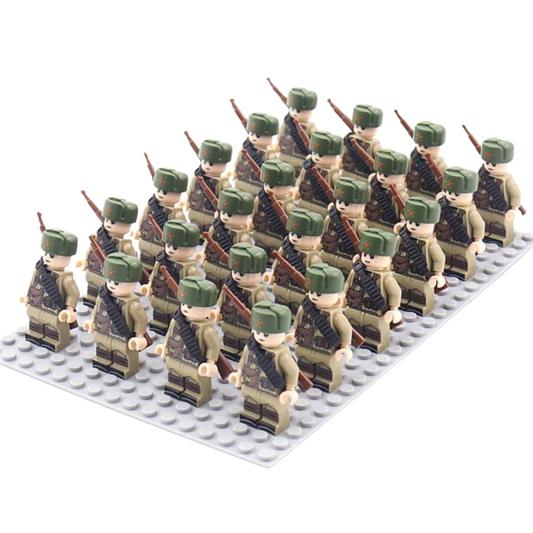 WWII Soviet Winter Infantry – 24 Troops + Baseplate